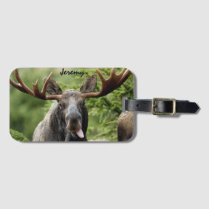 Funny Bull Moose Tongue     Luggage Tag