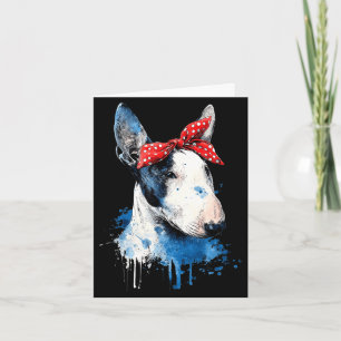 Funny bull terrier design for dog lovers mother's card