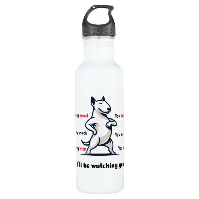 Funny Bull Terrier Dog 710 Ml Water Bottle (Front)