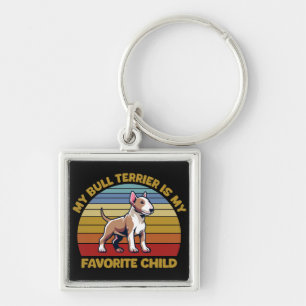 Funny Bull Terrier Dog Keychain