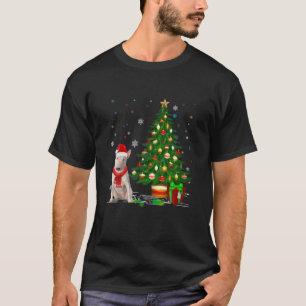 Funny Bull Terrier Dogs Lover Gift Santa Hat Bull T-Shirt