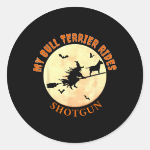 Funny Bull Terrier Halloween T-Shirts For Dog Classic Round Sticker
