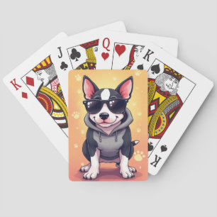 Funny Bull Terrier Kawaii Dog Playing Cards