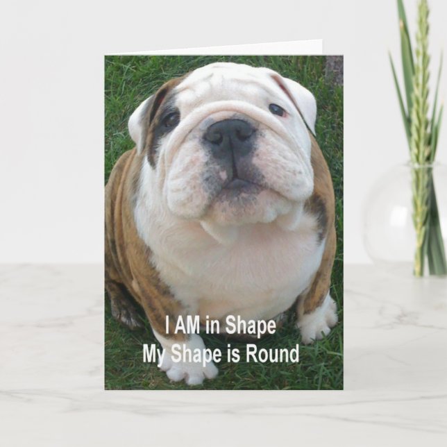 Funny Bulldog Dog Card Notecard Creationarts (Front)
