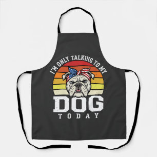 Funny Bulldog Dog Lover Retro Quote Apron