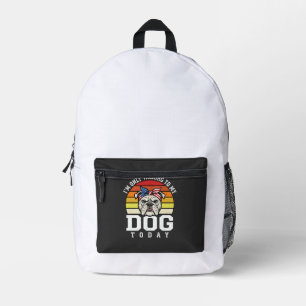 Funny Bulldog Dog Lover Retro Quote Printed Backpack