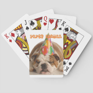 Funny Bulldog Gifts-Party Animal Sleeping Bulldog Playing Cards