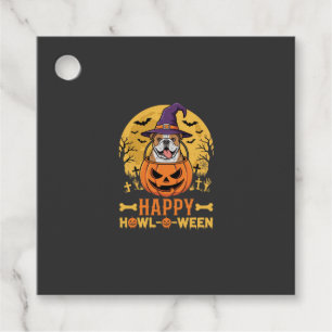 Funny Bulldog Halloween Happy Howl-O-Ween Vintage Favour Tags