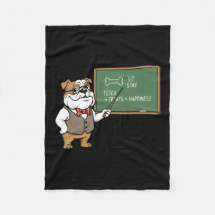 Funny Bulldog Is Teaching Fleece Blanket