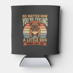 Funny Bulldog Love Quote Retro Dog Can Cooler