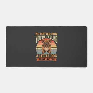 Funny Bulldog Love Quote Retro Dog Desk Mat