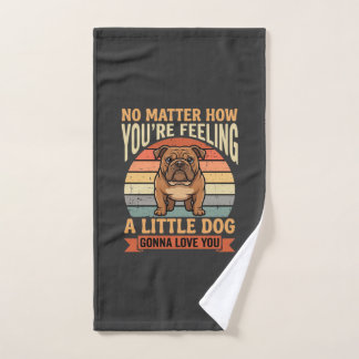 Funny Bulldog Love Quote Retro Dog Hand Towel
