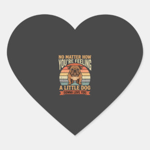 Funny Bulldog Love Quote Retro Dog Heart Sticker