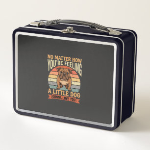 Funny Bulldog Love Quote Retro Dog Metal Lunch Box