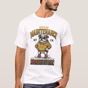 Funny Bulldog Quote Vintage Engraving T-Shirt Desi