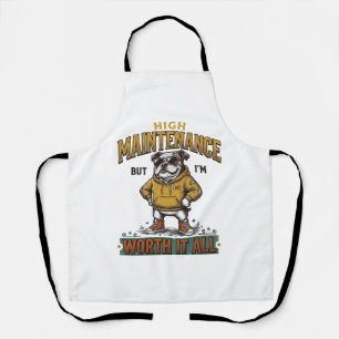 Funny Bulldog Quote Vintage Engraving T-Shirt Desi Apron