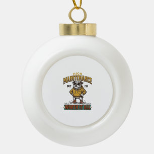 Funny Bulldog Quote Vintage Engraving T-Shirt Desi Ceramic Ball Christmas Ornament