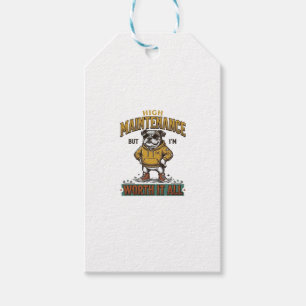 Funny Bulldog Quote Vintage Engraving T-Shirt Desi Gift Tags