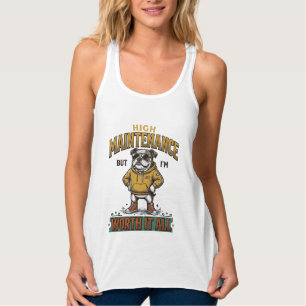 Funny Bulldog Quote Vintage Engraving T-Shirt Desi Singlet