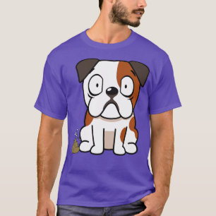 Funny Bulldog Smells Poo Poo  T-Shirt