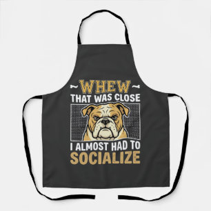 Funny Bulldog Socialise Dog Apron
