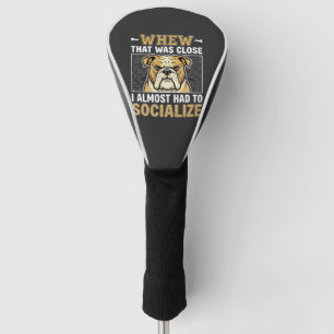 Funny Bulldog Socialise Dog Golf Head Cover