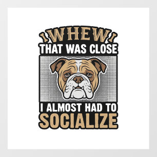Funny Bulldog Socialise Vintage Vector Shirt Desig