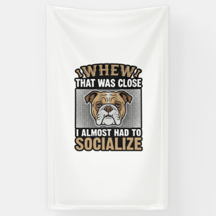 Funny Bulldog Socialise Vintage Vector Shirt Desig Banner