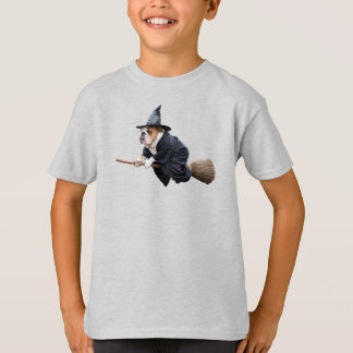 Funny Bulldog Witch Kids' T-Shirt