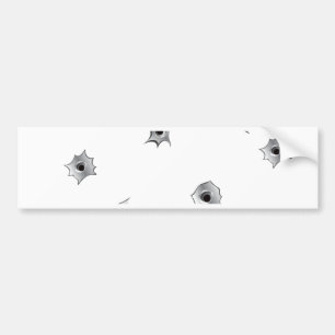 Funny Bullet Holes Bumper Sticker