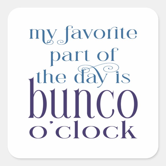 Funny Bunco Party Square Sticker (Front)