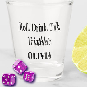 Funny Bunco Player Monogrammed Shot Glass