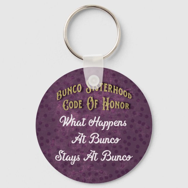 Funny Bunco Sisterhood Code Of Honour Key Ring (Front)