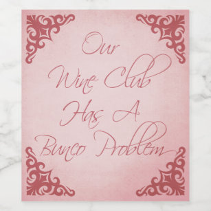 Funny Bunco Wine Club Wine Label