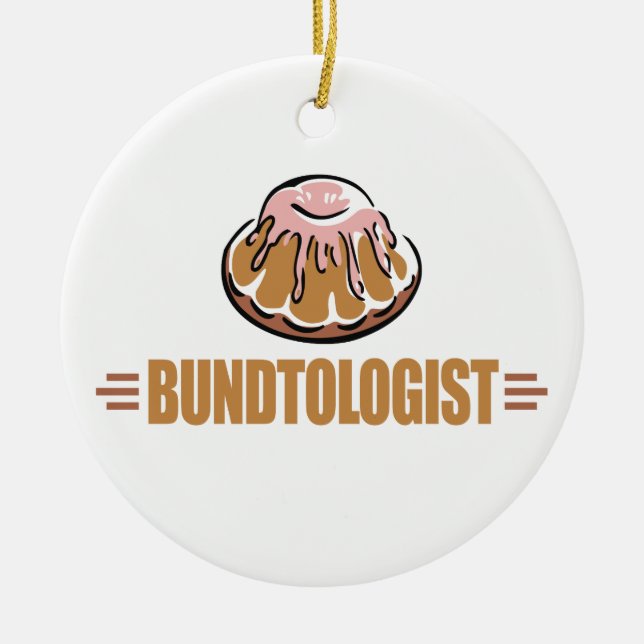 Funny Bundt Cake Ceramic Tree Decoration (Front)