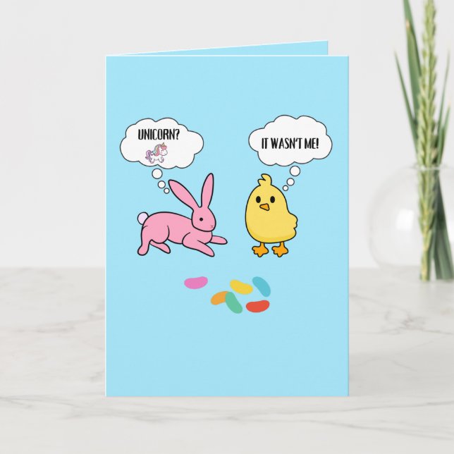 Funny Bunny and Chick Easter Card (Front)