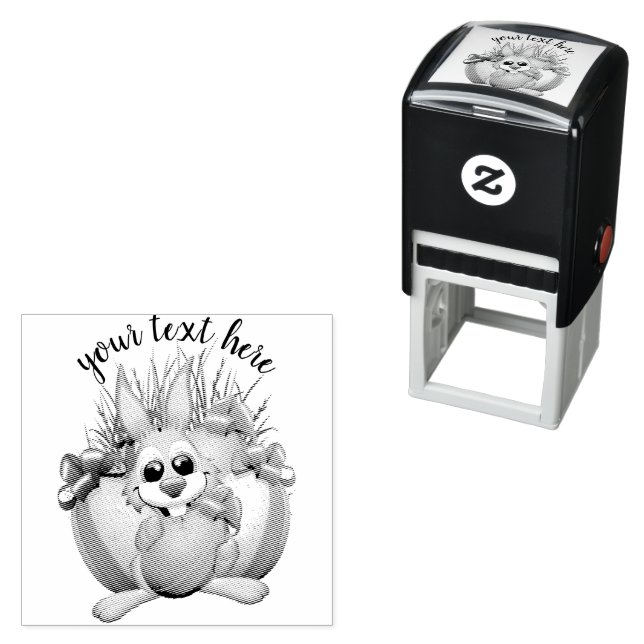 Funny Bunny biting an Easter Egg Self-inking Stamp (In Situ)