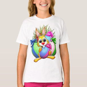 Funny Bunny biting an Easter Egg T-Shirt