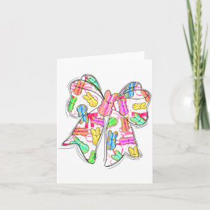 Funny Bunny Coquette Bow Rabbit Lovers Easter Retr Card
