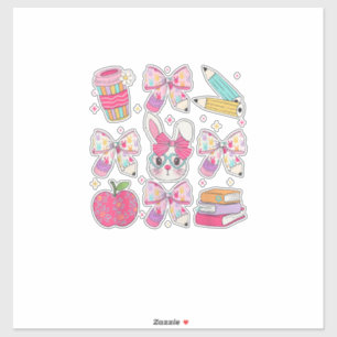 Funny Bunny Coquette Bow Rabbit Teacher Easter Ret