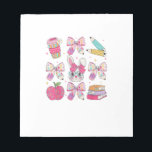 Funny Bunny Coquette Bow Rabbit Teacher Easter Ret Notepad<br><div class="desc">Funny Bunny Coquette Bow Rabbit Teacher Easter Retro Trendy T-Shirt</div>
