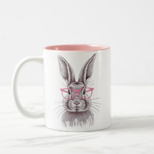 Funny Bunny Cute Family Gifts Easter Two-Tone Coffee Mug