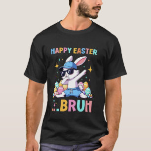 Funny Bunny dabbing bruh Easter Day Boy Kids Girls T-Shirt