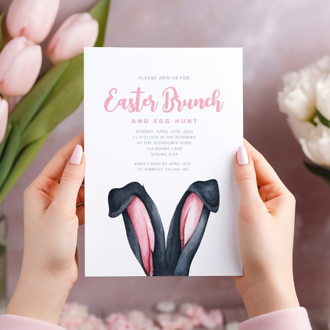 Funny Bunny Ears Easter Brunch Invitation (Funny Bunny Ears Easter Brunch Invitation)