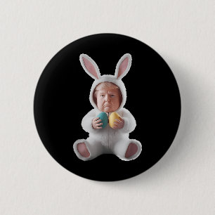 Funny Bunny Easter Trump Meme Happy Easter Day  6 Cm Round Badge