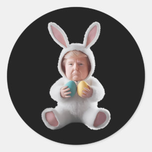 Funny Bunny Easter Trump Meme Happy Easter Day Classic Round Sticker