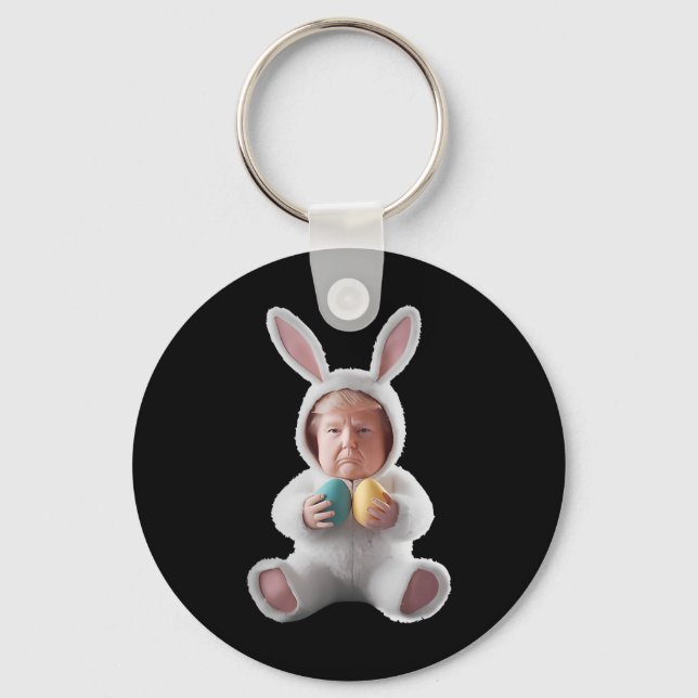 Funny Bunny Easter Trump Meme Happy Easter Day  Key Ring (Front)