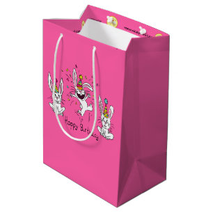 Funny Bunny Happy Birthday Cute Kids Rabbit Medium Gift Bag