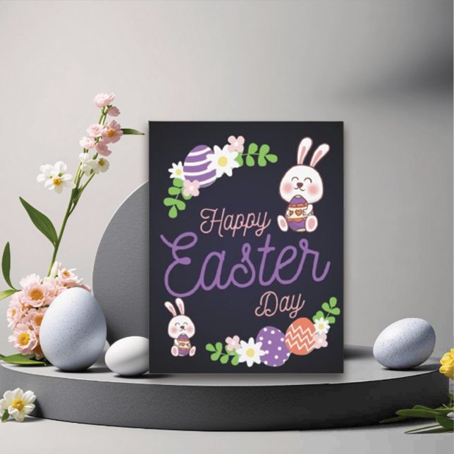 Funny Bunny Happy Easter Day Holiday Card (Creator Uploaded)