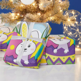 Funny Bunny Happy Easter Day Wrapping Paper